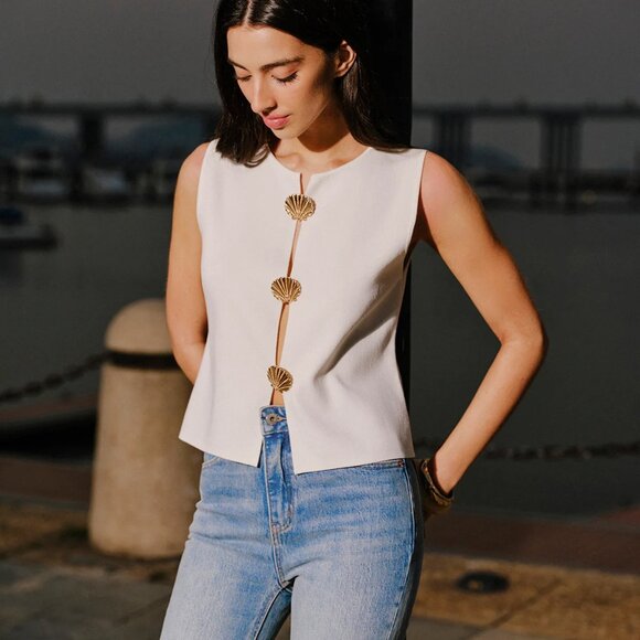 NWT White Vest Top - Picture 1 of 5